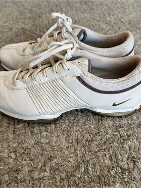 Nike Golf Shoes with Gold and Silver Accents